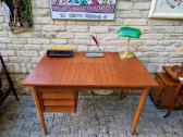 Vintažinis mid century tikmedžio darbo stalas - nuotraukos Nr. 2