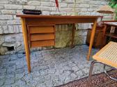Vintažinis mid century tikmedžio darbo stalas - nuotraukos Nr. 3