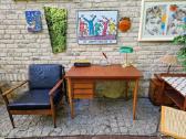 Vintažinis mid century tikmedžio darbo stalas - nuotraukos Nr. 17