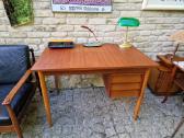 Vintažinis mid century tikmedžio darbo stalas - nuotraukos Nr. 25