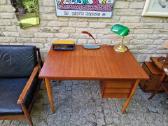 Vintažinis mid century tikmedžio darbo stalas - nuotraukos Nr. 29