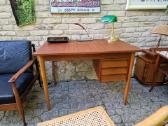 Vintažinis mid century tikmedžio darbo stalas - nuotraukos Nr. 30