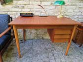 Vintažinis mid century tikmedžio darbo stalas - nuotraukos Nr. 34