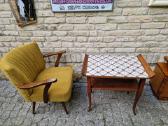 Vintažinė mid century raudonmedžio konsolė - nuotraukos Nr. 17