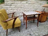 Vintažinė mid century raudonmedžio konsolė - nuotraukos Nr. 22