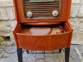 Vintažinė mid century tikmedžio radija su patefonu - nuotraukos Nr. 22
