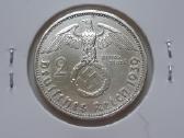 Vokietija 2 reichsmarkės sidabras 1939 - nuotraukos Nr. 2