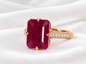 585 aukso žiedas – 7,29 ct natūralus rubinas - nuotraukos Nr. 5
