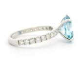 Platinos žiedas sy 2,5ct žydriu LG deimantu - nuotraukos Nr. 3