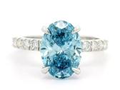 Platinos žiedas sy 2,5ct žydriu LG deimantu - nuotraukos Nr. 5