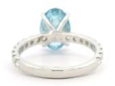 Platinos žiedas sy 2,5ct žydriu LG deimantu - nuotraukos Nr. 6