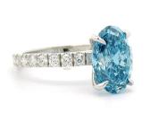 Platinos žiedas sy 2,5ct žydriu LG deimantu - nuotraukos Nr. 7
