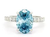Platinos žiedas sy 2,5ct žydriu LG deimantu - nuotraukos Nr. 9