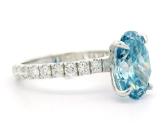 Platinos žiedas sy 2,5ct žydriu LG deimantu - nuotraukos Nr. 10