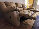 Patogi odinė trivietė sofa su reglaineriais - nuotraukos Nr. 4