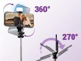 Asmenukių selfie lazda su stovu, LED apšvietimu - nuotraukos Nr. 10