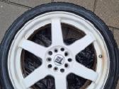 R18 baltos spalvos lieti Te37 stiliaus ratlankiai - nuotraukos Nr. 2
