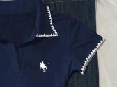 Navy Blue Polo Shirt with White Trim&embroidered - nuotraukos Nr. 3