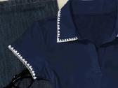 Navy Blue Polo Shirt with White Trim&embroidered - nuotraukos Nr. 4