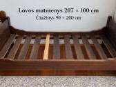 Natūralaus medžio lova 90 x 200 su stalčiais - nuotraukos Nr. 3