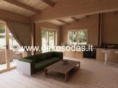 Medinis sodo namelis „šilas“ 10x5,95 m, 44 mm - nuotraukos Nr. 5
