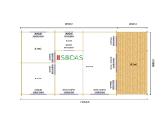 Medinis sodo namelis „gintaras“ 11,7x5,95 m, 44 mm - nuotraukos Nr. 2
