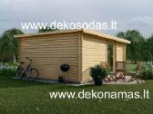 Medinis sodo namelis 5x5 m su terasa, 44mm - nuotraukos Nr. 4