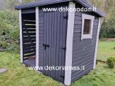 Karkasinis sandėliukas su malkine 1,70x2,50 m - nuotraukos Nr. 2