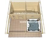 Medinė pirtis„tera Hot“ 4,80x2,40m su terasa, 45mm - nuotraukos Nr. 3