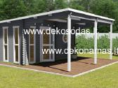 Medinė pirtis„tera Hot“ 4,80x2,40m su terasa, 45mm - nuotraukos Nr. 4