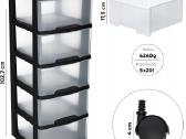 Plastikinė komoda su 5 stalčiais ir ratukais - nuotraukos Nr. 5