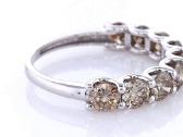 Balto aukso žiedas su devyniais deimantais 1.78 ct - nuotraukos Nr. 2