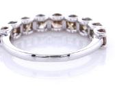 Balto aukso žiedas su devyniais deimantais 1.78 ct - nuotraukos Nr. 3