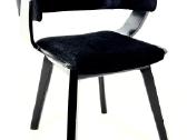 Mid century krėslas su juodu veliūru - nuotraukos Nr. 3