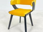 Mid century krėslas su geltonu veliūru - nuotraukos Nr. 2