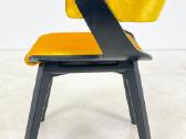 Mid century krėslas su geltonu veliūru - nuotraukos Nr. 5