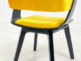 Mid century krėslas su geltonu veliūru - nuotraukos Nr. 10