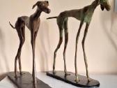 Bronzinės figūros 2vnt. Šuns kurto -28cm - nuotraukos Nr. 2