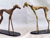 Bronzinės figūros 2vnt. Šuns kurto -28cm - nuotraukos Nr. 11