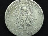 Sidabrinė moneta 2 Markės 1876 A Prūsija Wilhelm - nuotraukos Nr. 2