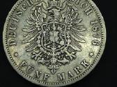 Sidabrinė moneta 5 Markės 1876 B Prūsija Wilhelm - nuotraukos Nr. 7