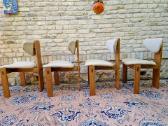 Vintažinės mid century ąžuolo masyvo kėdės - nuotraukos Nr. 7
