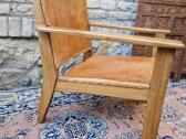 Vintažinis mid century "safari"st. odinis fotelis - nuotraukos Nr. 5