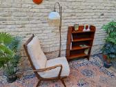 Vintažinė mid century deginto ąžuolo knygų lentyna - nuotraukos Nr. 9