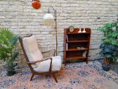 Vintažinė mid century deginto ąžuolo knygų lentyna - nuotraukos Nr. 11