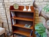 Vintažinė mid century deginto ąžuolo knygų lentyna - nuotraukos Nr. 16