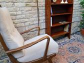 Vintažinė mid century deginto ąžuolo knygų lentyna - nuotraukos Nr. 19