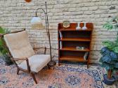 Vintažinė mid century deginto ąžuolo knygų lentyna - nuotraukos Nr. 20