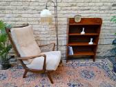 Vintažinė mid century deginto ąžuolo knygų lentyna - nuotraukos Nr. 25