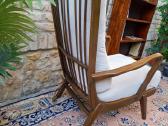 Vintažinė mid century deginto ąžuolo knygų lentyna - nuotraukos Nr. 28